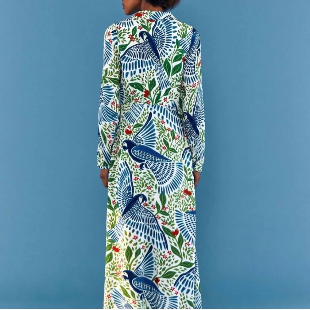 Medium Blue Macaw Flight Maxidress - Picture 5 of 5
